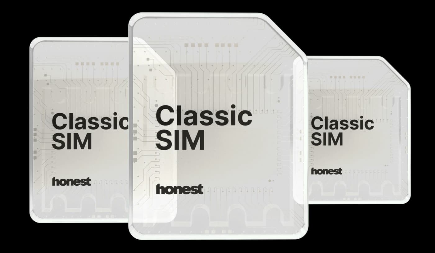 Three Honest Mobile Classic SIMs