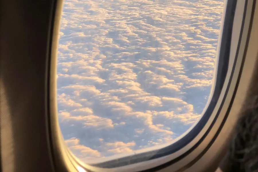 Airplane window view