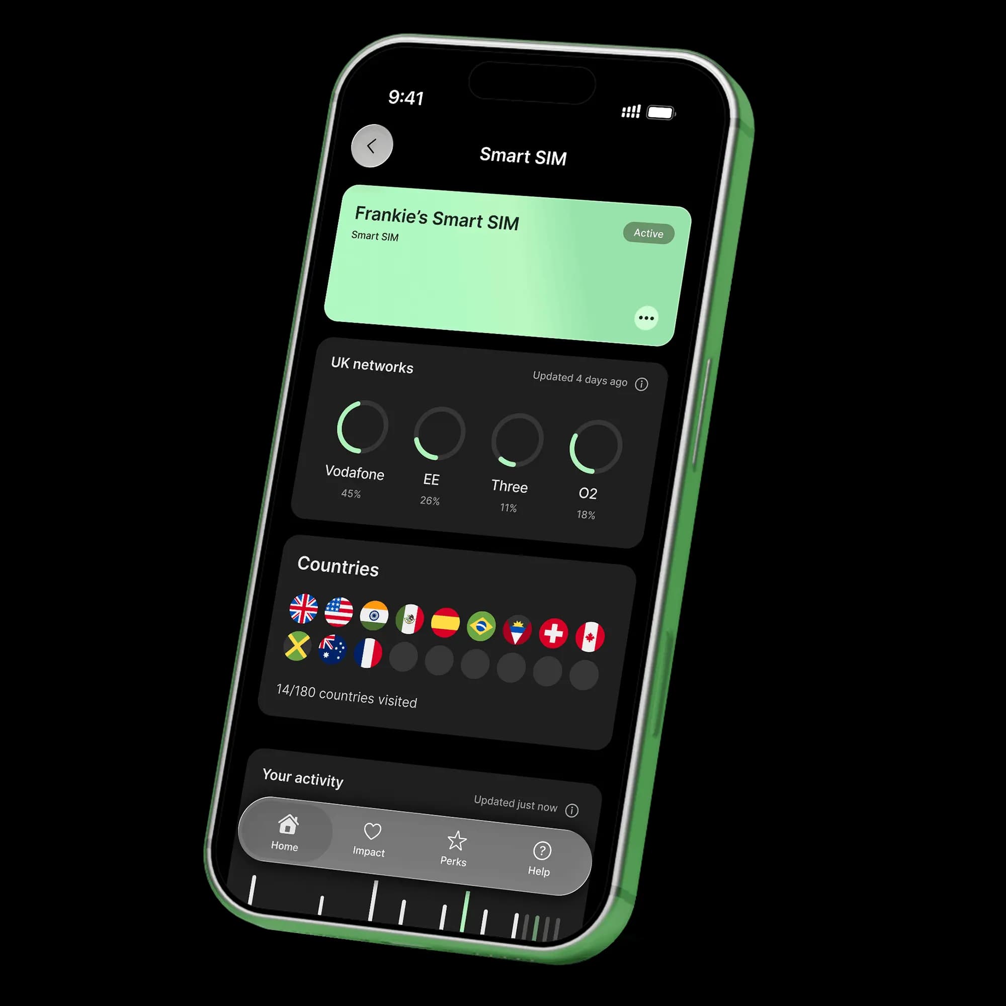Honest Smart SIM in an iPhone